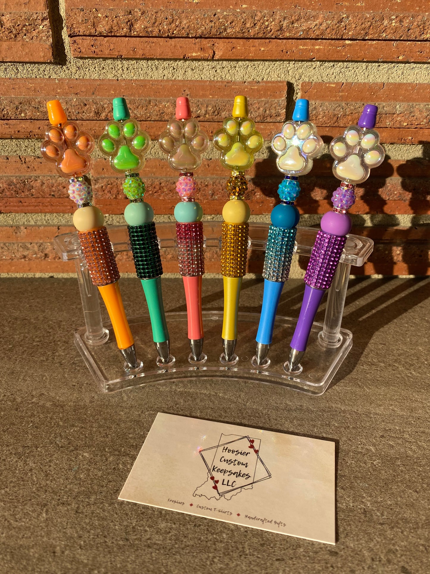 Jeweled Paw Beaded Pen