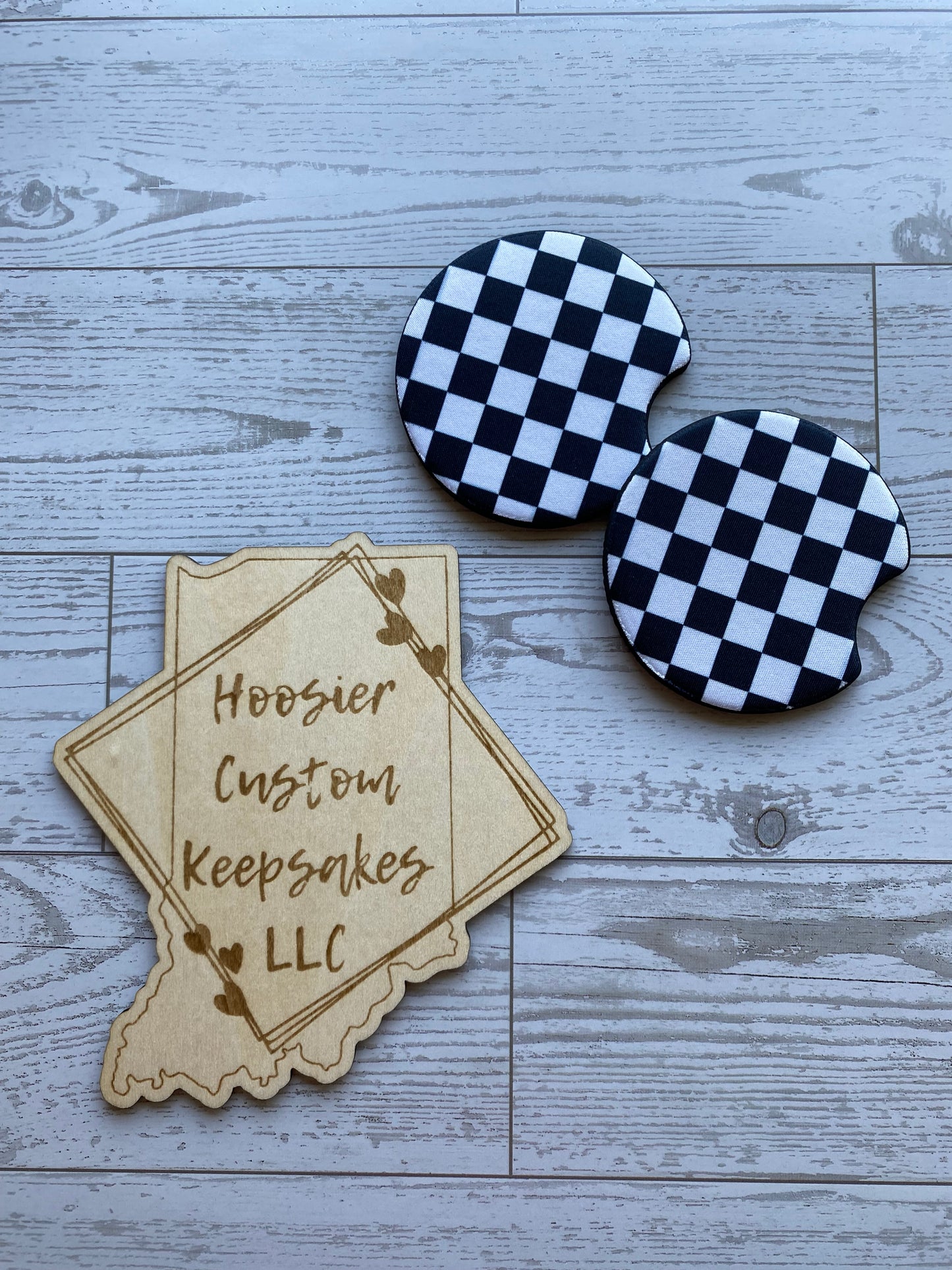 Checker Car Coasters