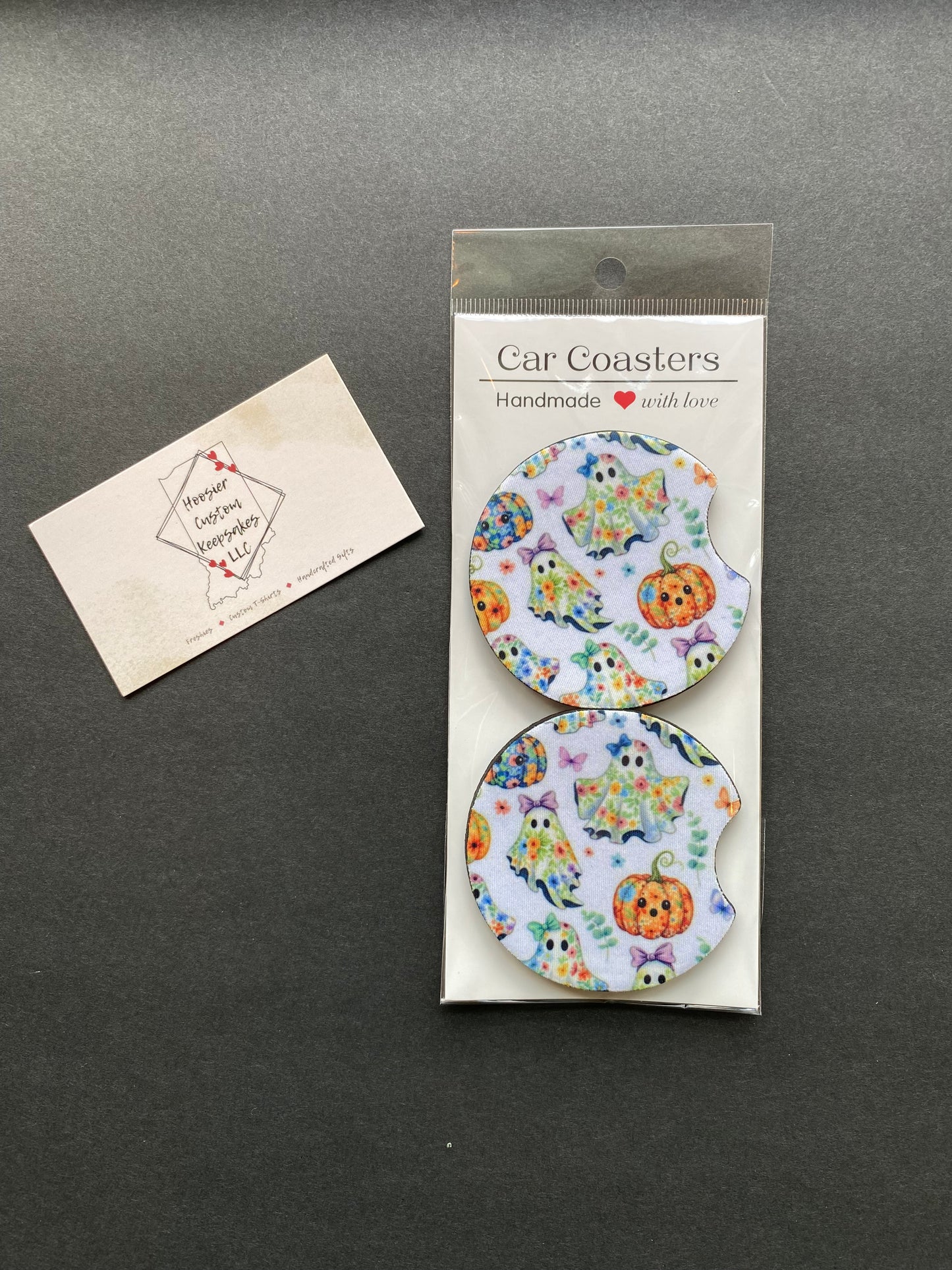 Floral Halloween Car Coasters